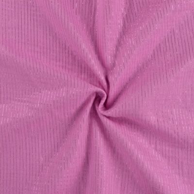 Tissu Double gaze Rayures lurex Rose fuchsia - Par 10 cm