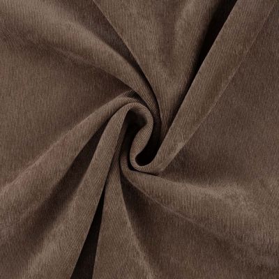 Tissu Velours milleraies uni Marron noix - Par 10 cm