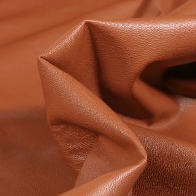 Tissu Simili cuir souple d&#039;habillement uni Inès Terracotta - Par 10 cm