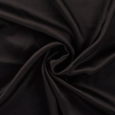 Tissu Satin de Viscose uni Noir - Par 10 cm