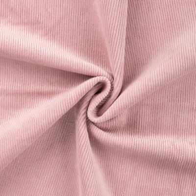 Tissu Velours côtelé stretch uni Rose poudré - Par 10 cm