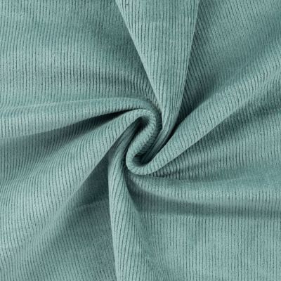 Tissu Velours côtelé stretch uni Vert menthe - Par 10 cm
