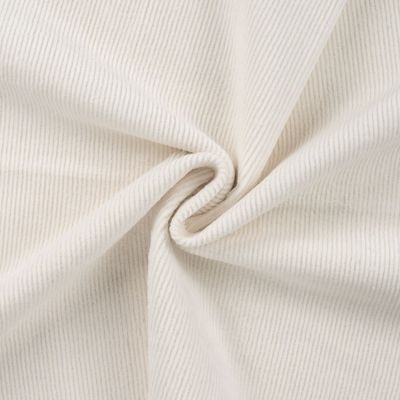 Tissu Velours côtelé stretch uni Blanc cassé - Par 10 cm