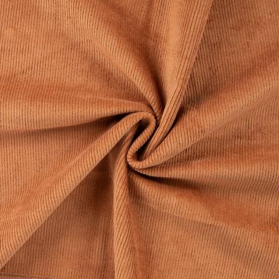 Tissu Velours côtelé stretch uni Camel - Par 10 cm