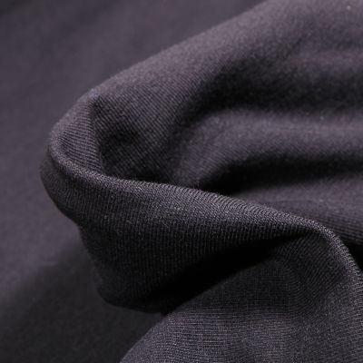 Tissu Jersey Coton Bio uni Noir profond - Par 10 cm