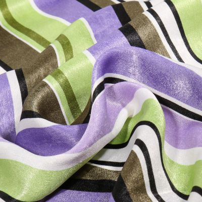 Tissu Satin Paola sur fond Mauve - Par 10 cm