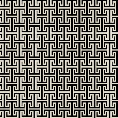 Tissu Viscose stretch Maze écru sur fond Noir - Par 10 cm