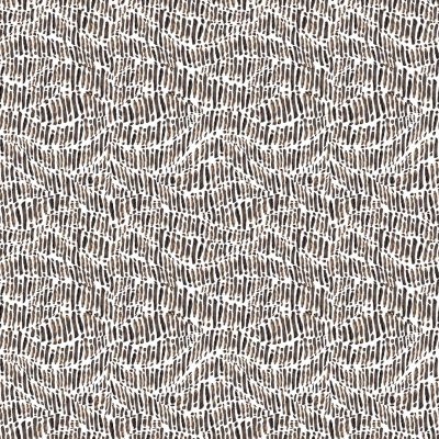 Tissu Bengaline imprimé Lilou marron sur fond Blanc - Par 10 cm