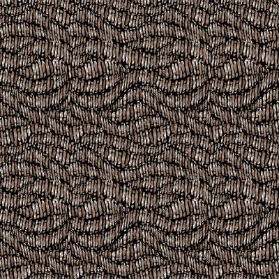 Tissu Bengaline imprimé Lilou marron sur fond Noir - Par 10 cm