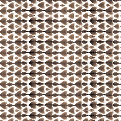 Tissu Bengaline imprimé Motifs marrons sur fond Blanc - Par 10 cm