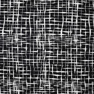 Tissu Jersey Milano Lia blanc sur fond Noir - Par 10 cm