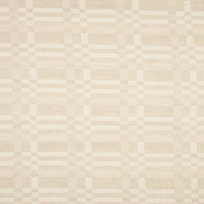 Tissu Lin coton  jacquard Graphique sur fond Beige sable - Par 10 cm
