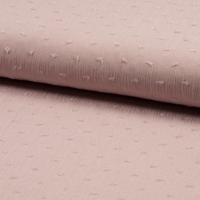 Tissu Plumetis Crépon de viscose Rose pâle - Par 10 cm