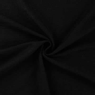Tissu Polyester aspect Lin uni Noir - Par 10 cm