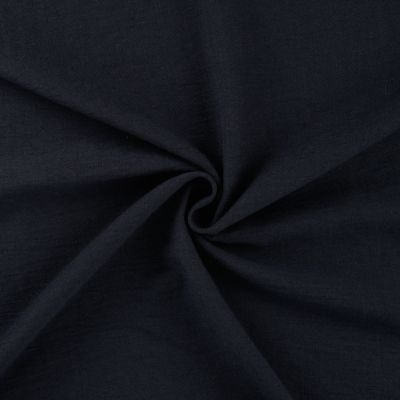 Tissu Polyester aspect Lin uni Bleu marine - Par 10 cm