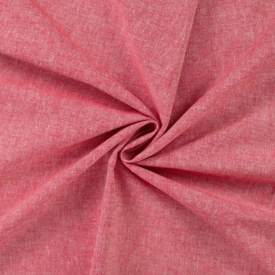 Tissu Lin Coton uni Rouge chiné - Par 10 cm