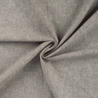 Tissu Lin Coton uni Taupe chiné - Par 10 cm