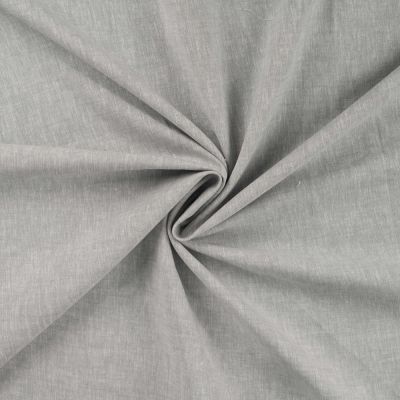 Tissu Lin Coton uni Gris clair chiné - Par 10 cm