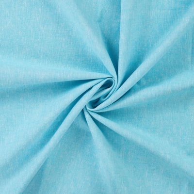 Tissu Lin Coton uni Bleu turquoise chiné - Par 10 cm