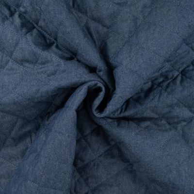 Tissu Chambray Matelassé Réversible Bleu denim - Par 10 cm