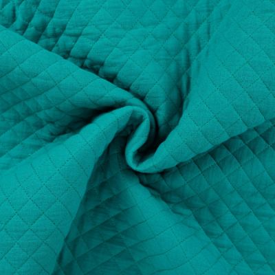 Tissu Double gaze Matelassée envers Coton uni Vert émeraude - Par 10 cm
