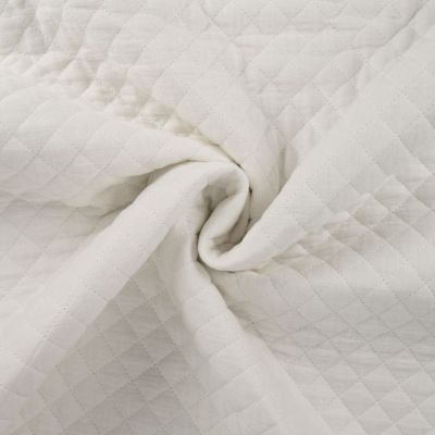 Tissu Double gaze Matelassée envers Coton uni Blanc - Par 10 cm