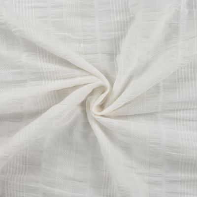Tissu Coton Smocké uni Blanc cassé - Par 10 cm