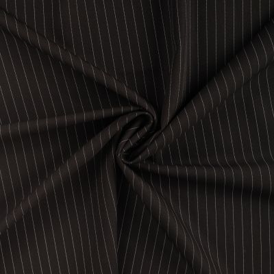 Tissu Gabardine Rayé sur fond Noir - Par 10 cm