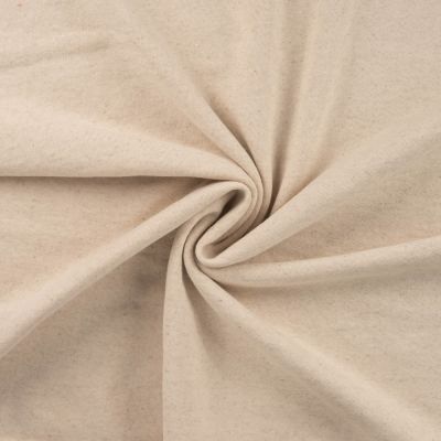 Tissu Sweat envers gratté Lin Coton uni Beige chiné - Par 10 cm