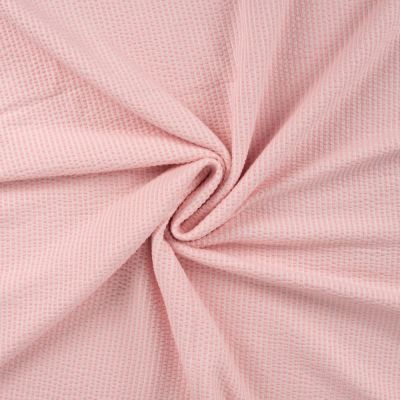 Tissu Jersey Seersucker rayé Rose - Par 10 cm