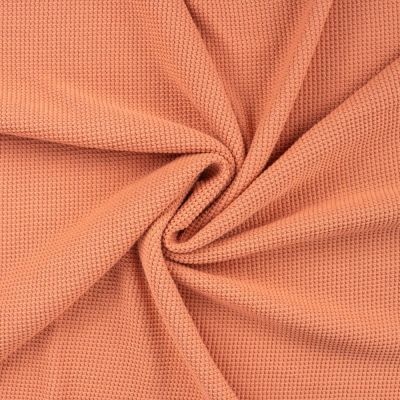 Tissu Maille aspect point mousse uni Corail - Par 10 cm