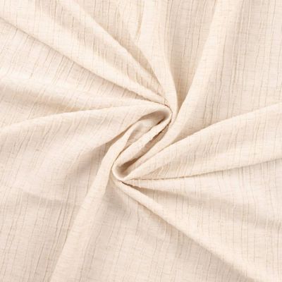 Tissu Polyviscose stretch Romi rayures texturées sur fond Champagne - Par 10 cm