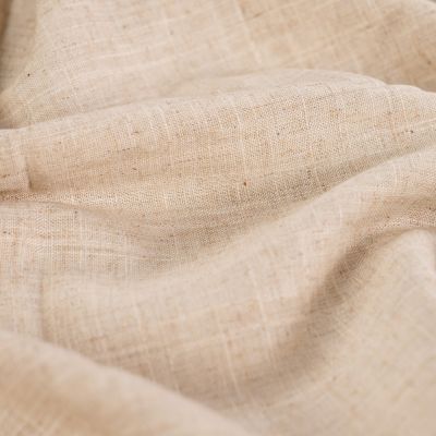 Tissu Lin Viscose uni Beige chiné - Par 10 cm