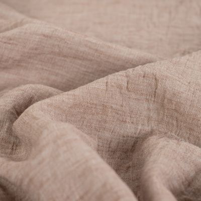 Tissu aspect Lin uni Beige - Par 10 cm