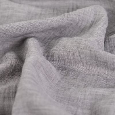 Tissu aspect Lin uni Gris - Par 10 cm