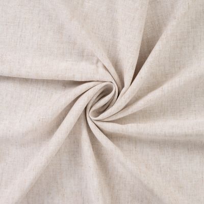 Tissu Lin Coton uni Blanc chiné - Par 10 cm