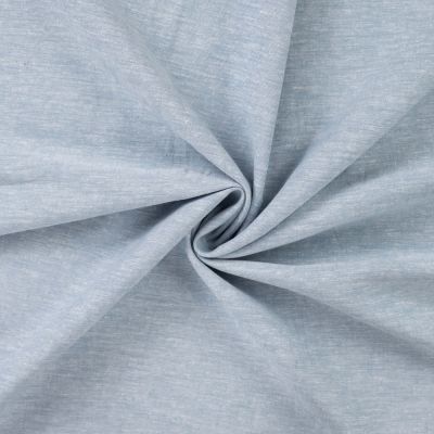 Tissu Lin Coton uni Bleu chiné - Par 10 cm