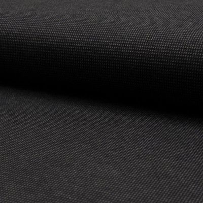 Tissu Jacquard polyviscose  extensible Pointillés Gris sur fond Noir - Par 10 cm