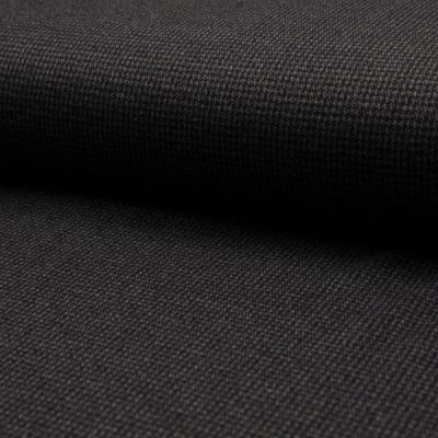 Tissu Jacquard polyviscose  extensible Pied de poule Gris sur fond Noir - Par 10 cm
