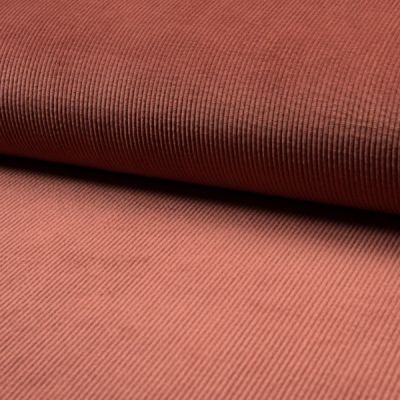 Tissu Velours côtelé lavé uni Rouille - Par 10 cm