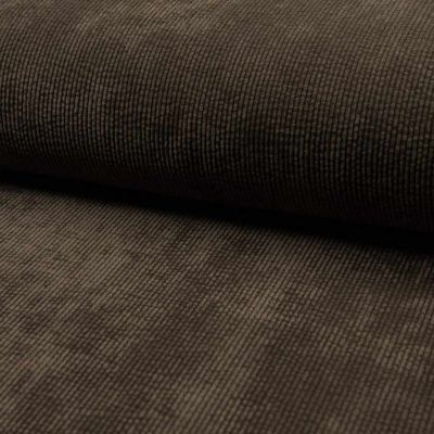 Tissu Velours côtelé lavé uni Marron foncé - Par 10 cm