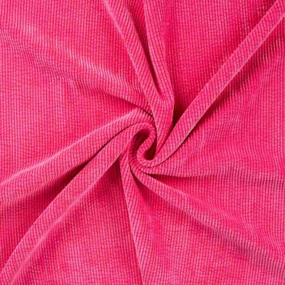 Tissu Velours côtelé lavé uni Rose fuchsia - Par 10 cm