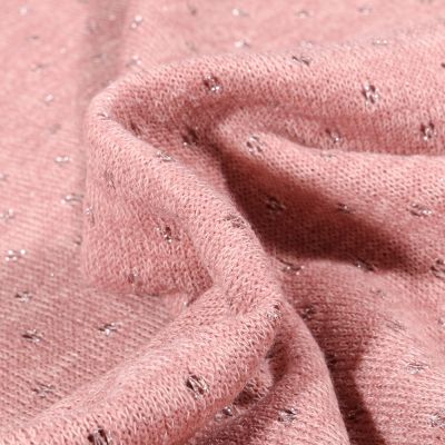 Tissu Maille Jersey ajourée lurex Craftine Box Cosy Blush - Par 10 cm