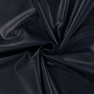 Tissu Simili cuir souple uni Bleu marine - Par 10 cm