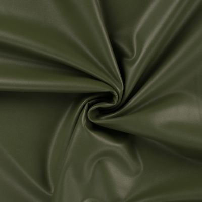 Tissu Simili cuir souple uni Vert kaki - Par 10 cm