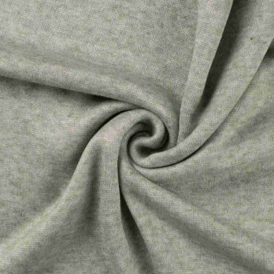 Tissu Maille Viscose lourde Maelis uni  Vert chiné - Par 10 cm