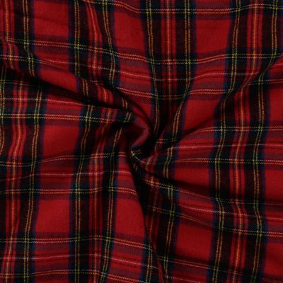Tissu Tartan Ecossais Clara sur fond Rouge - Par 10 cm