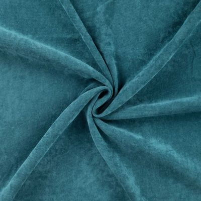 Tissu Velours tissé uni Bleu pétrole - Par 10 cm