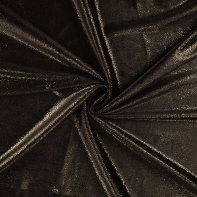 Tissu Velours Lurex or sur fond Noir - Par 10 cm