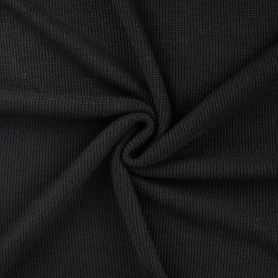 Tissu Maille Jersey Tricot uni Noir - Par 10 cm
